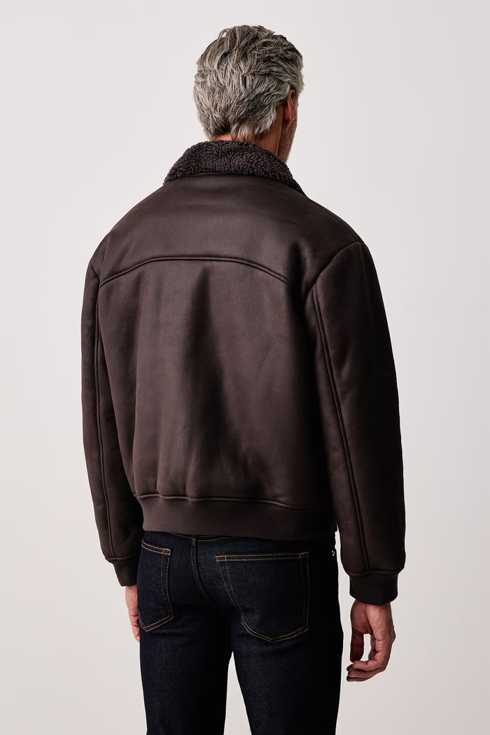 Odzież Armani Exchange Kurtka przejściowa męska z imitacji skóry XM003323.AF28562 brązowy