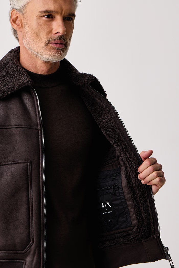 Armani Exchange Kurtka przejściowa męska z imitacji skóry XM003323.AF28562