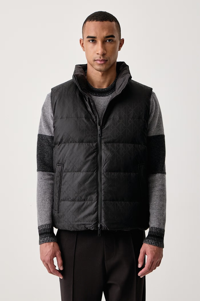 Calvin Klein Αναστρέψιμο αμάνικο μπουφάν ανδρικό LV04LH525G μαύρο AW26