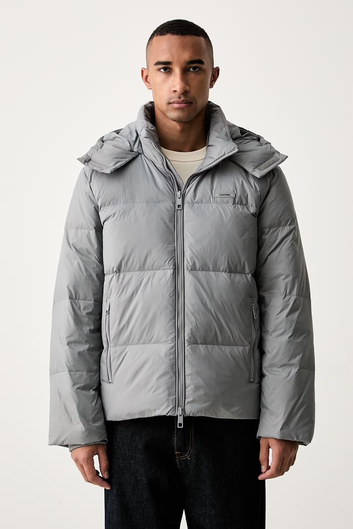 Calvin Klein péřová bunda pánská šedá LV04LH503G
