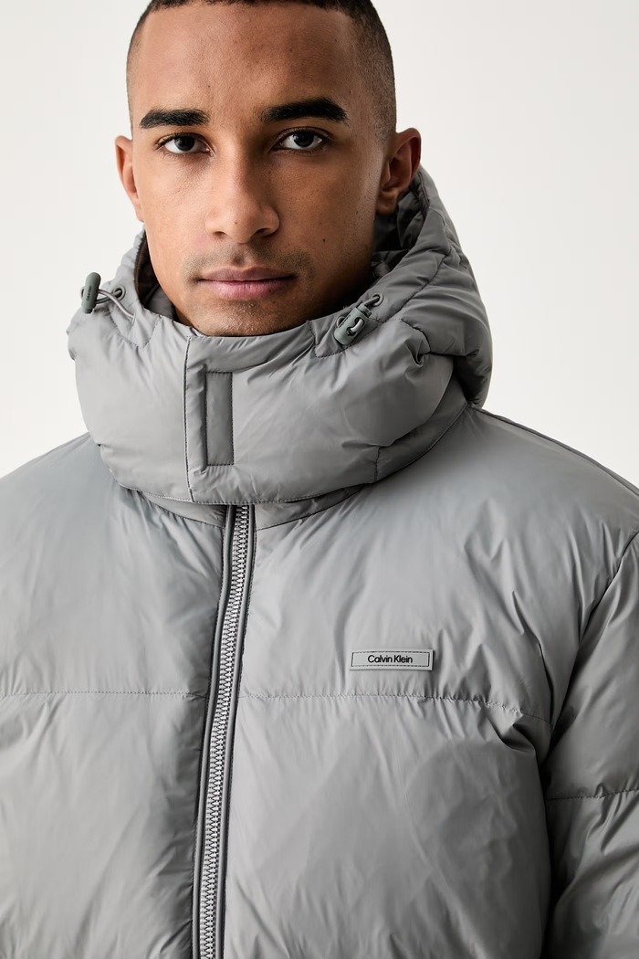 Calvin Klein péřová bunda pánská šedá LV04LH503G