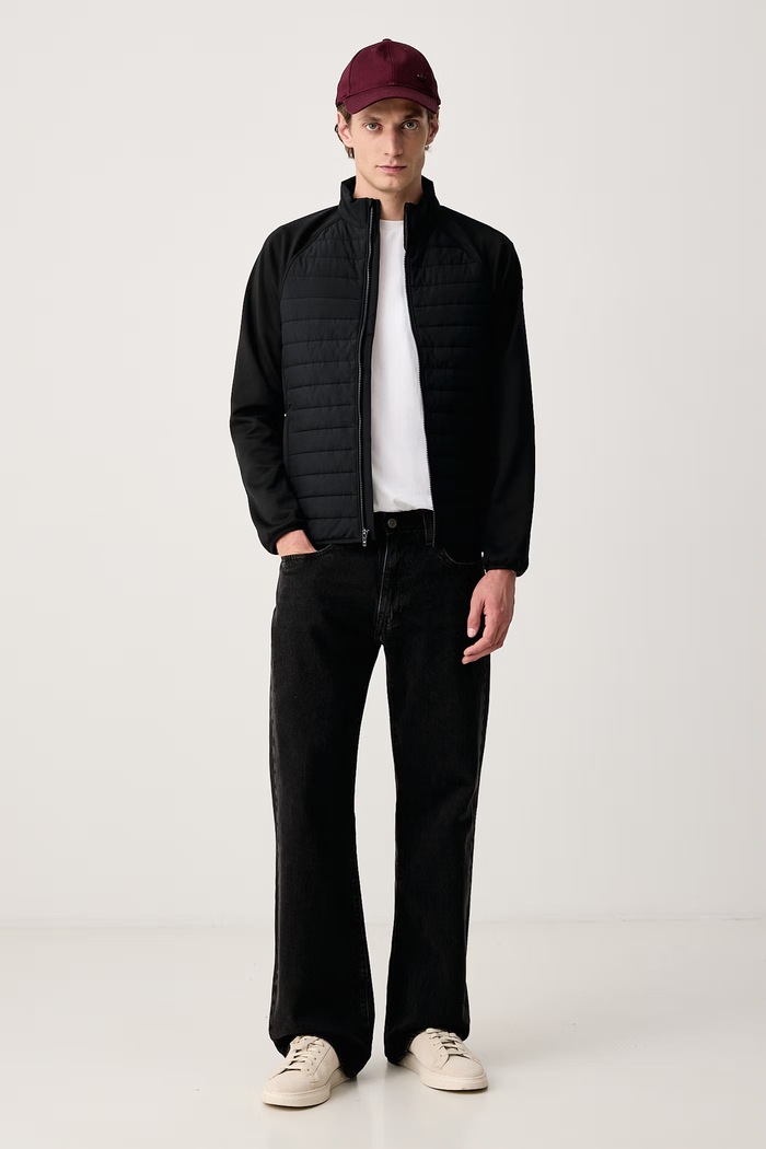 Skechers Kurtka przejściowa męska HOODLESS HOODIE HYBRID JACKET JA141 czarny AW26