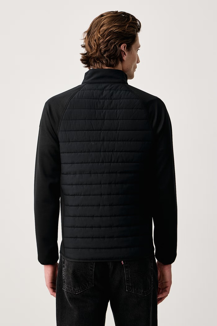 Odzież Skechers Kurtka przejściowa męska HOODLESS HOODIE HYBRID JACKET JA141 czarny