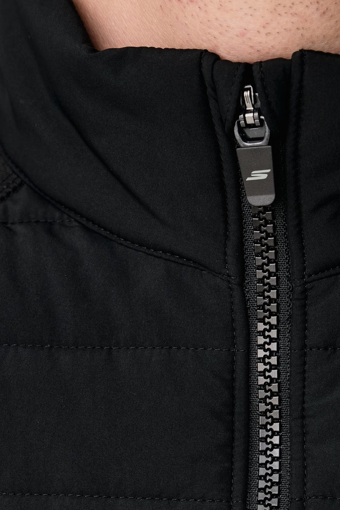 Kurtka przejściowa męska HOODLESS HOODIE HYBRID JACKET Skechers czarny JA141