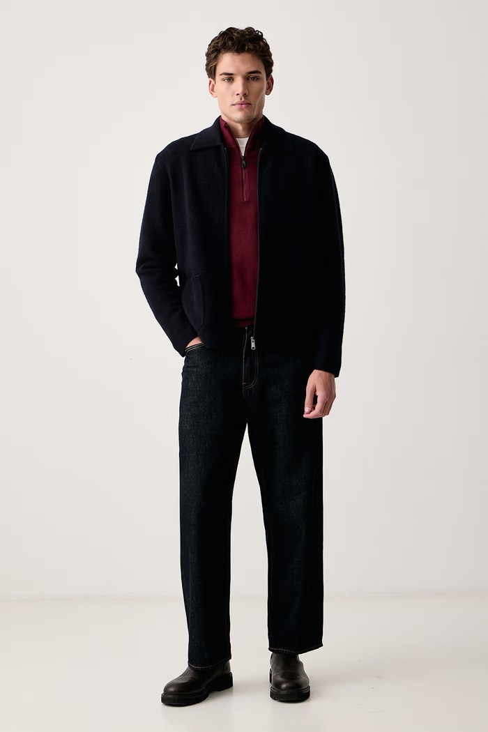 United Colors of Benetton Kardigán pánsky vlnený 19KRU501I tmavomodrá AW26