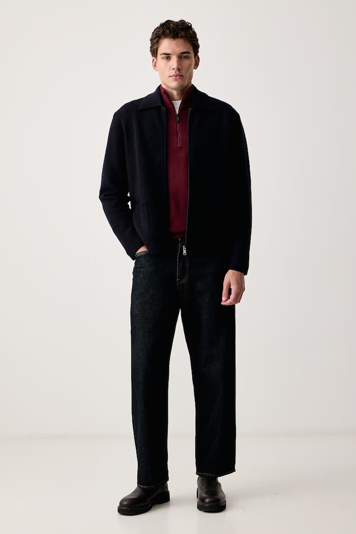 United Colors of Benetton Kardigán pánsky vlnený 19KRU501I tmavomodrá AW26