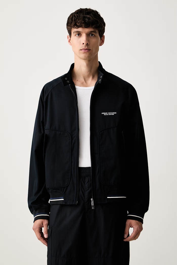 Armani Exchange kurtka przejściowa męska bawełniana granatowy XM002843.AF26040