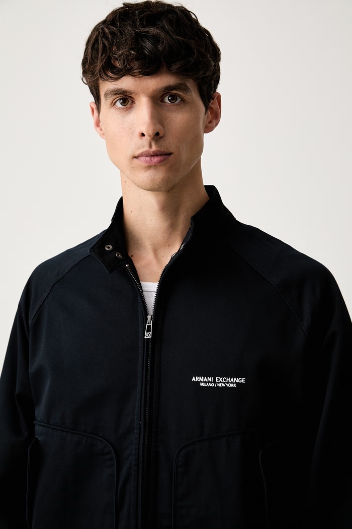 Armani Exchange kurtka przejściowa męska bawełniana granatowy XM002843.AF26040