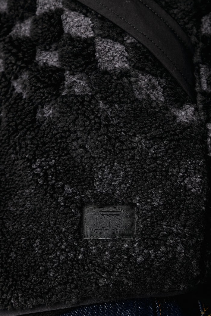 Μπλούζα με κουμπιά ανδρική φλις Vans μαύρο VN000ZW8BLK1