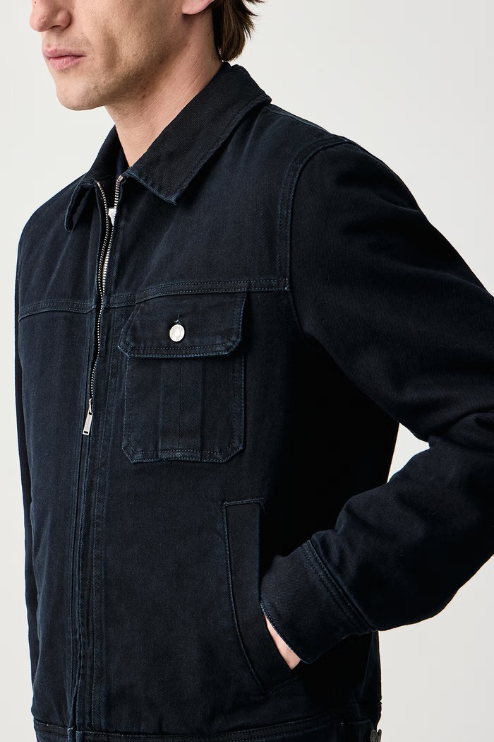 Krótka kurtka męska z bawełną Trussardi R4068000028N granatowy