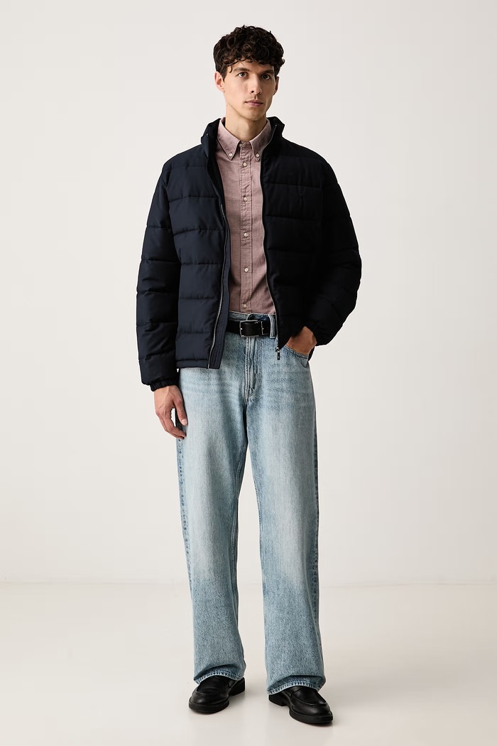 Trussardi kurtka pikowana męska z wiskozą 8006M000032N granatowy AW26