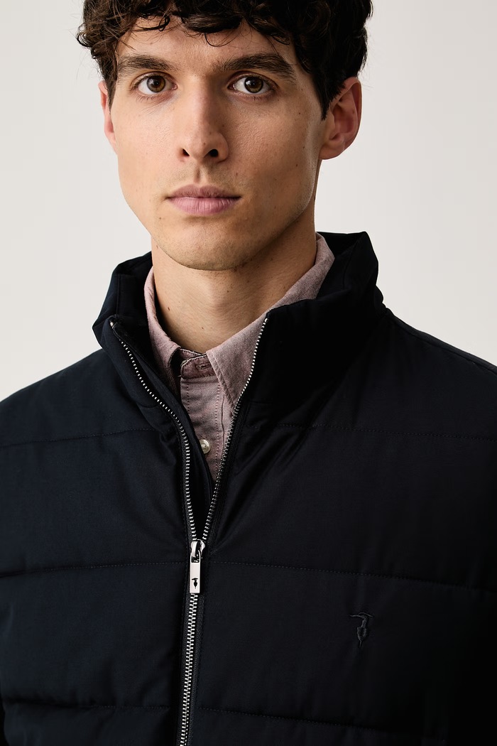 Trussardi kurtka pikowana męska z wiskozą granatowy 8006M000032N