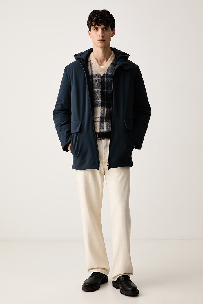 Trussardi péřová bunda pánská 8011M000037N námořnická modř AW26