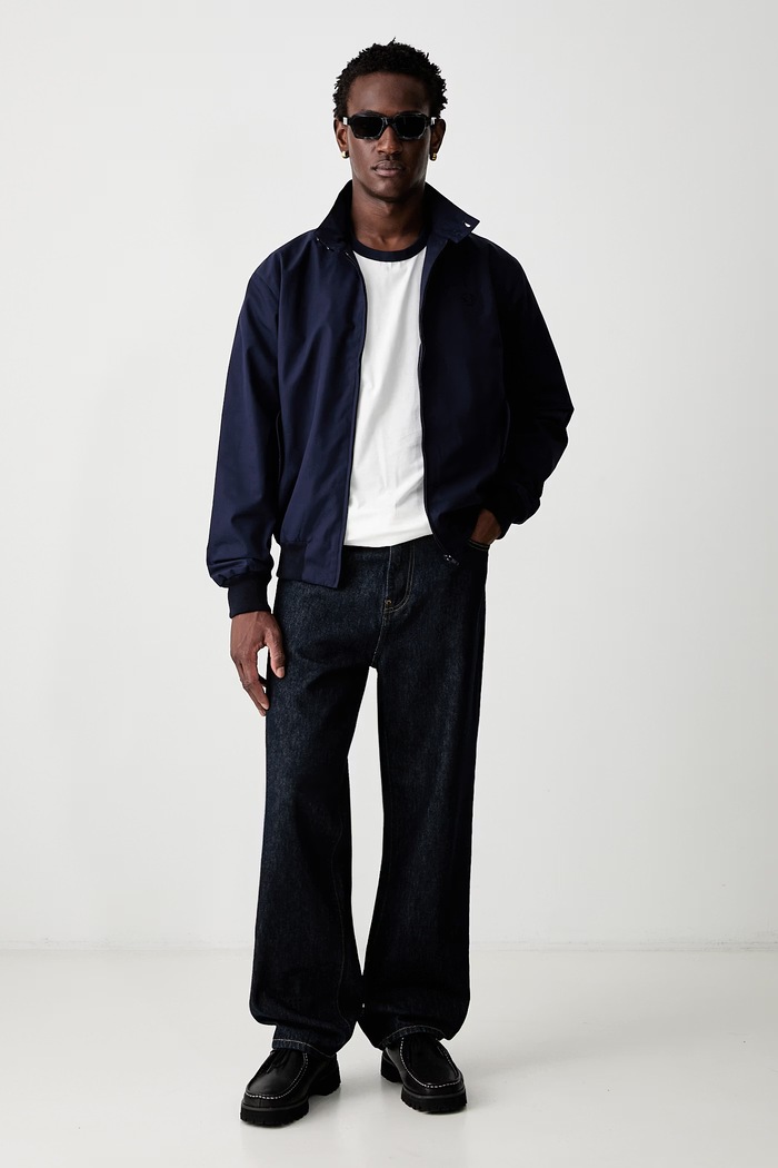 Fred Perry krótka kurtka męska z bawełną J7320.795 granatowy AW26