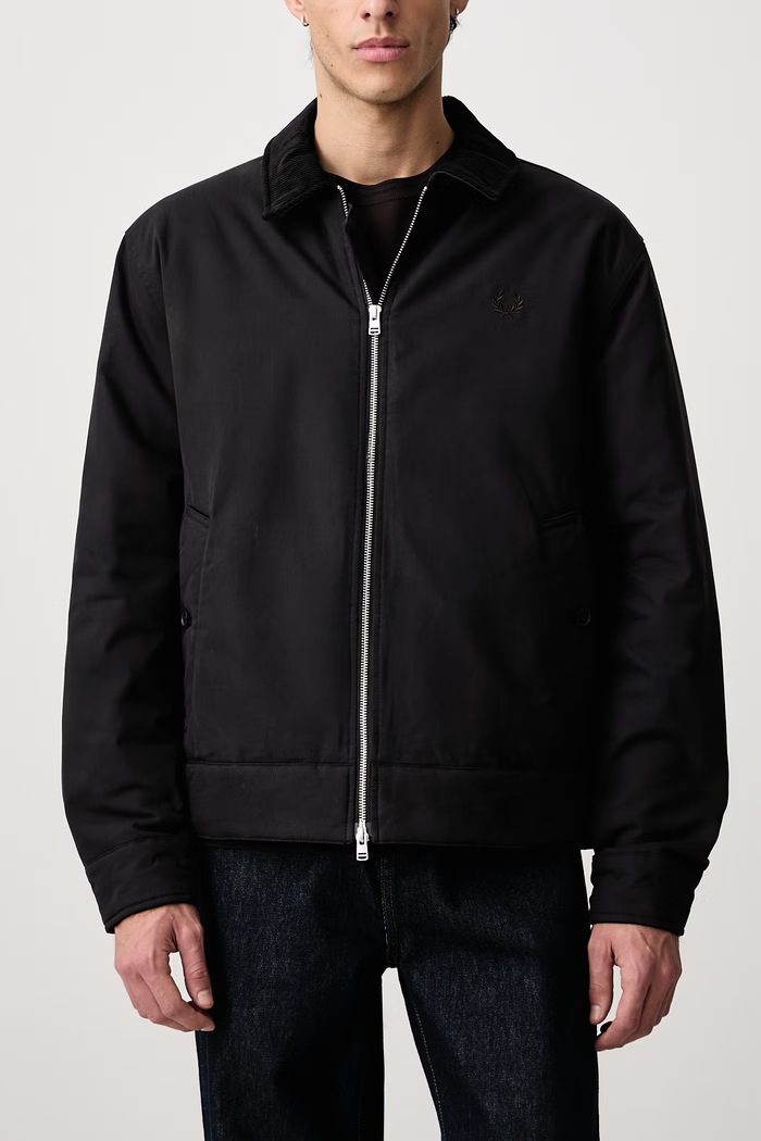 Kurtka męska z bawełną Fred Perry czarny J8535.220