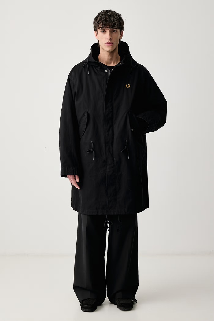 Fred Perry Parka męska bawełniana czarny J3321.102
