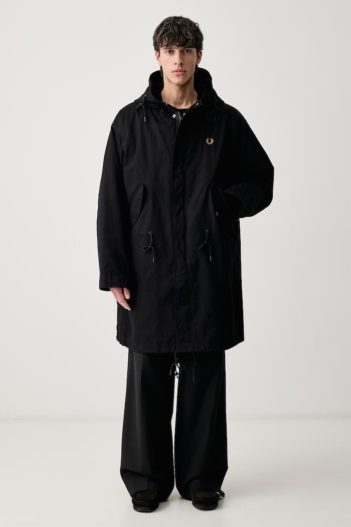 Fred Perry Parka męska bawełniana czarny J3321.102
