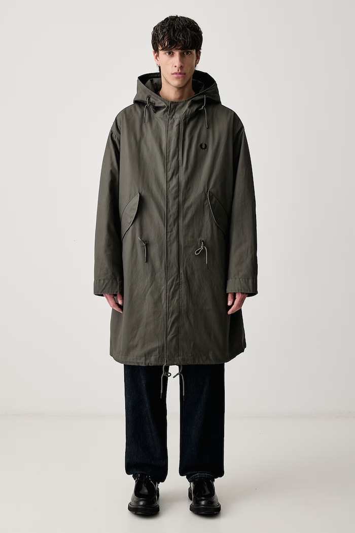 Parka męska bawełniana Fred Perry zielony J3321.638