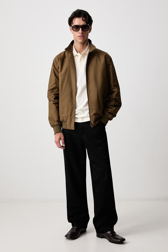 Fred Perry Krótka kurtka męska bawełniana J3341.71D brązowy AW26