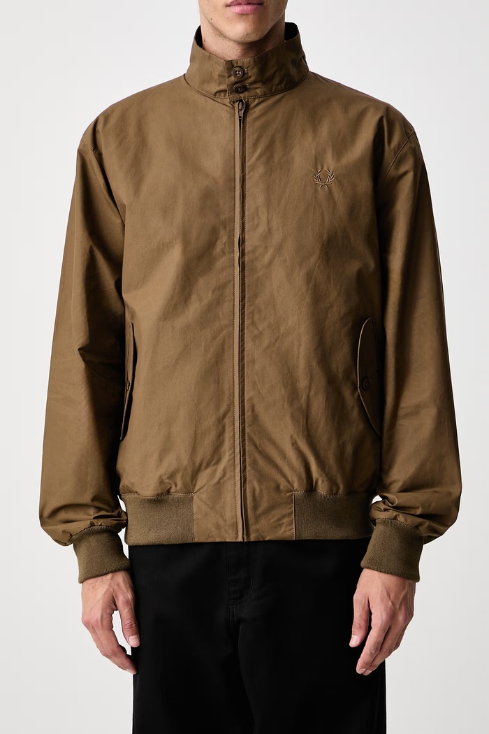 Krótka kurtka męska bawełniana Fred Perry brązowy J3341.71D