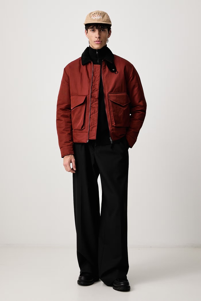 Fred Perry Kurtka przejściowa męska J3316.28C pomarańczowy AW26
