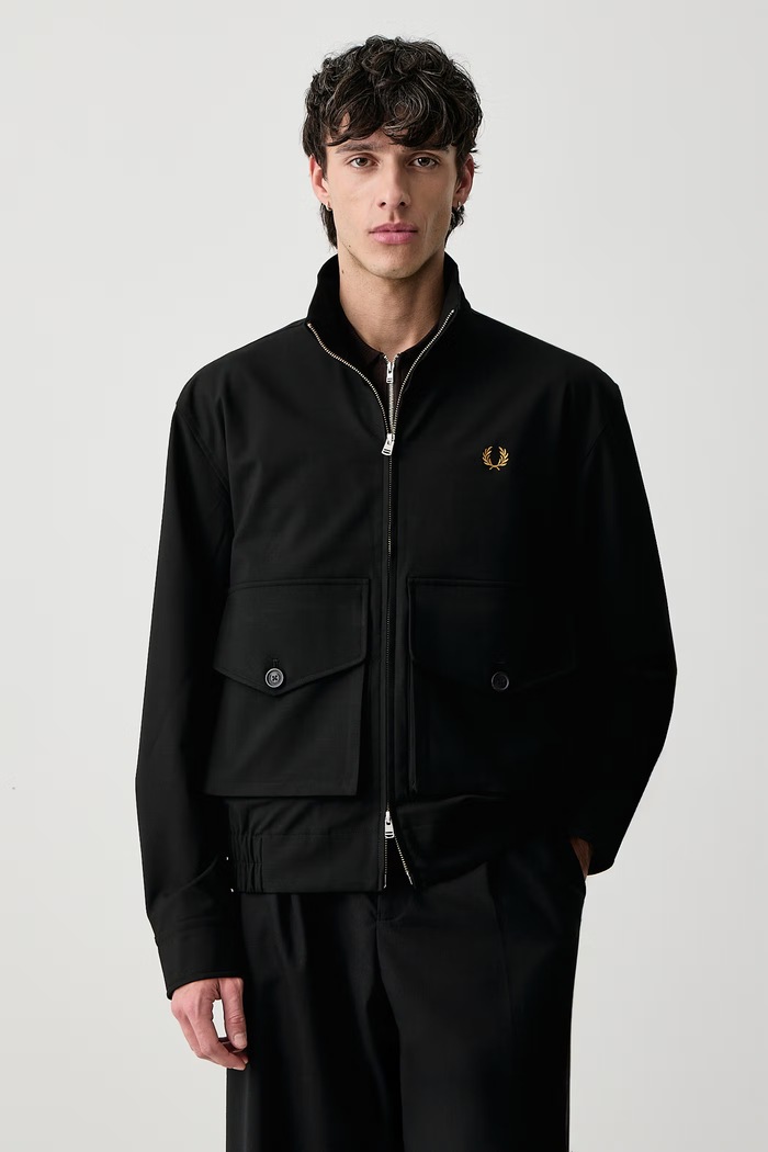 Fred Perry Kurtka męska z wiskozą czarny J3319.69D