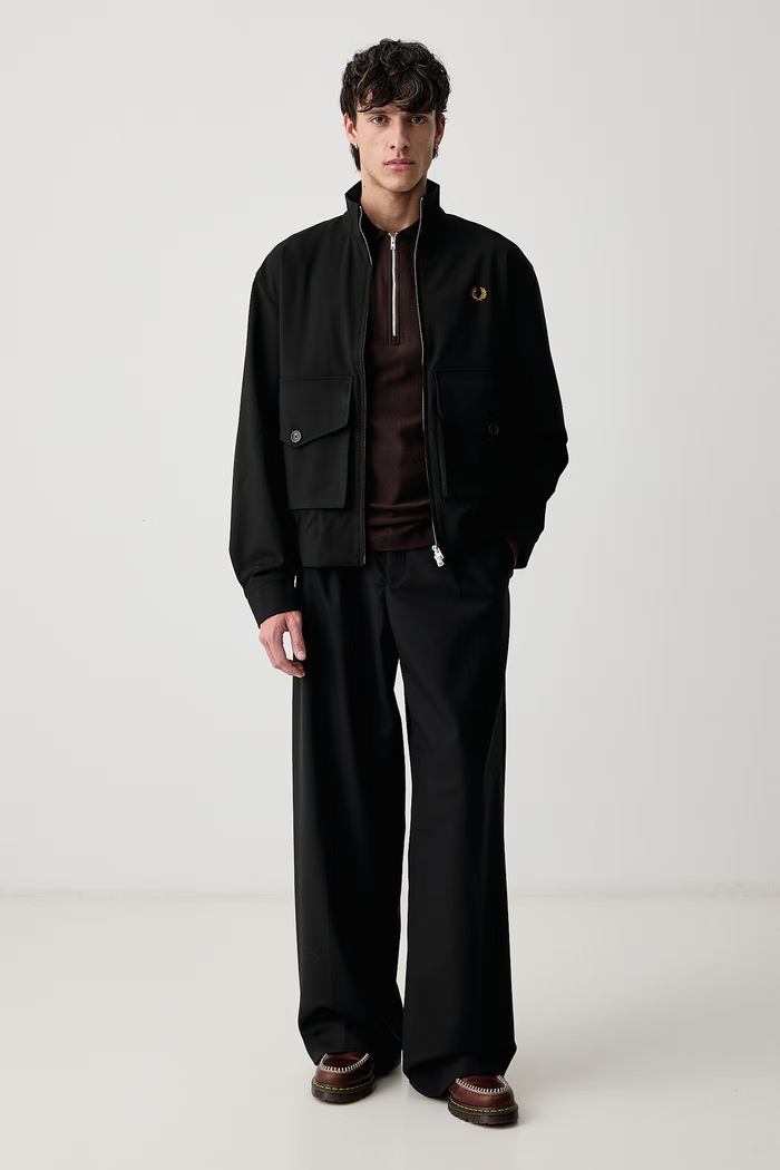 Fred Perry Kurtka męska z wiskozą J3319.69D czarny AW26