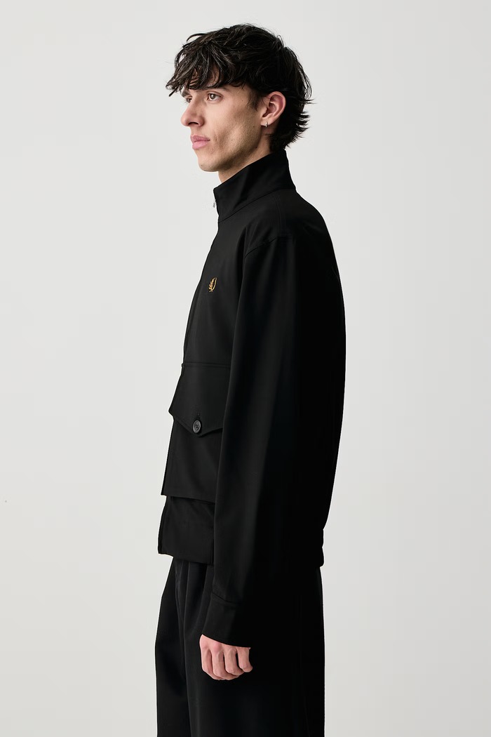 Kurtka męska z wiskozą Fred Perry J3319.69D czarny
