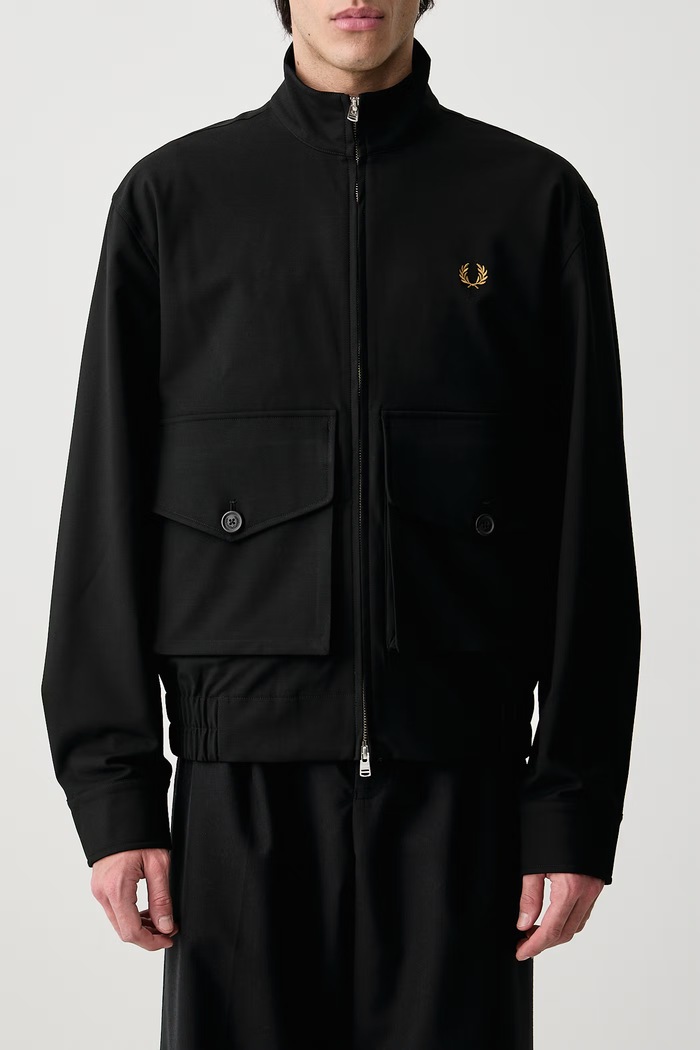 Kurtka męska z wiskozą Fred Perry czarny J3319.69D
