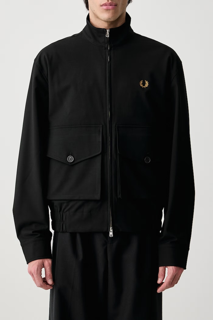 Kurtka męska z wiskozą Fred Perry czarny J3319.69D
