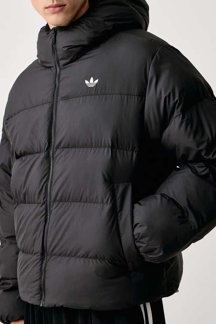 Κοντό μπουφάν ανδρικό Hooded Regen adidas Originals KR7199 μαύρο