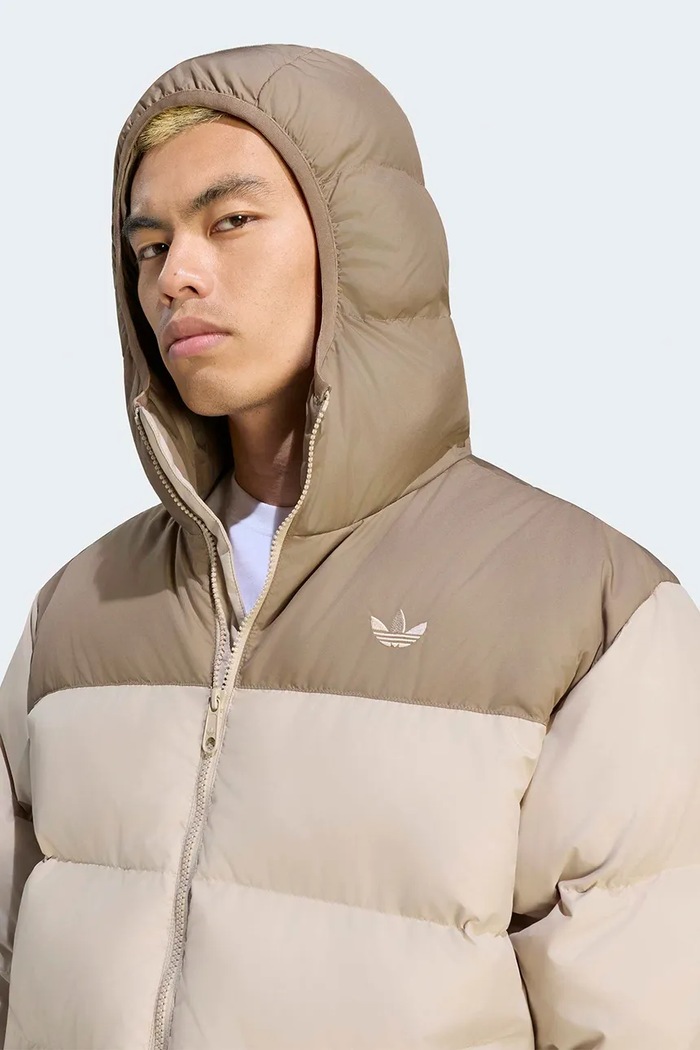 Μπουφάν Ανδρικό Hooded Regen adidas Originals KR7198 μπεζ
