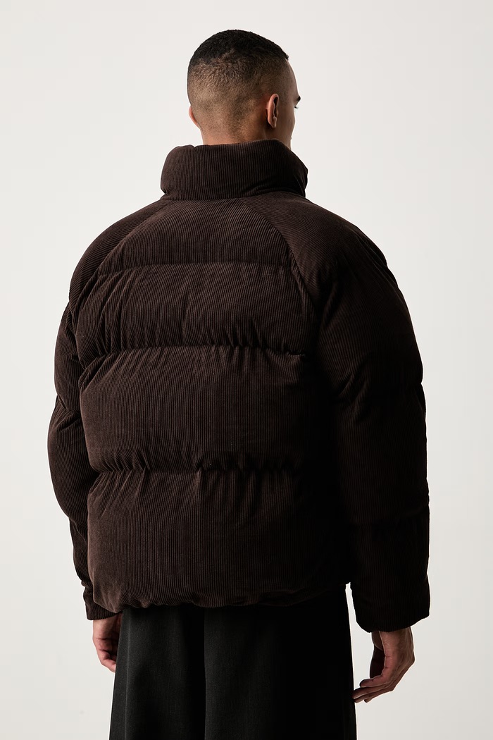 Ρούχα adidas Originals καπιτονέ μπουφάν ανδρικό κοτλέ Corduroy Puffer KS4159 καφέ