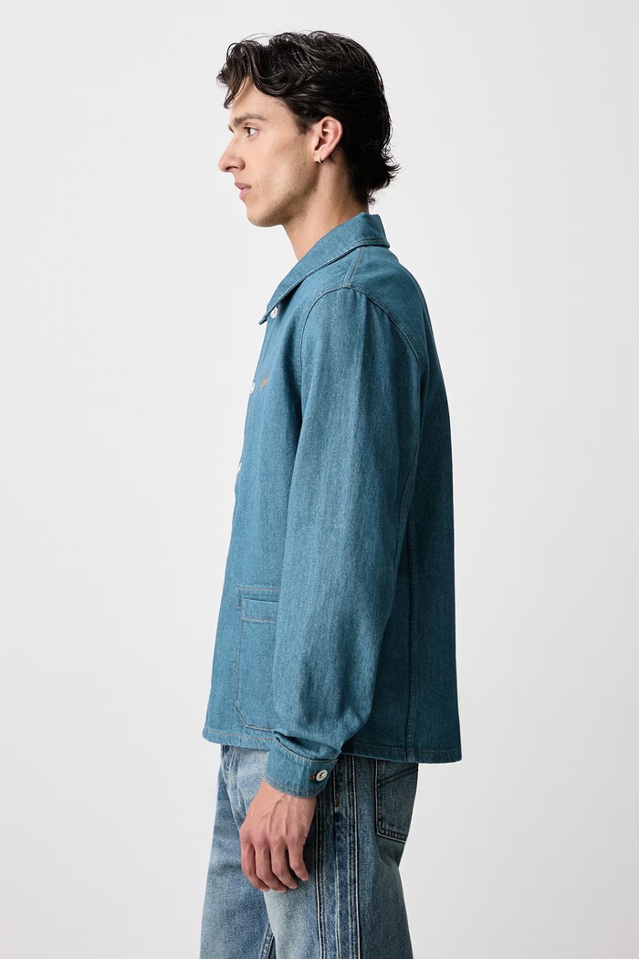 Kurtka koszulowa jeansowa męska Kenzo FG65DV1167H1 niebieski