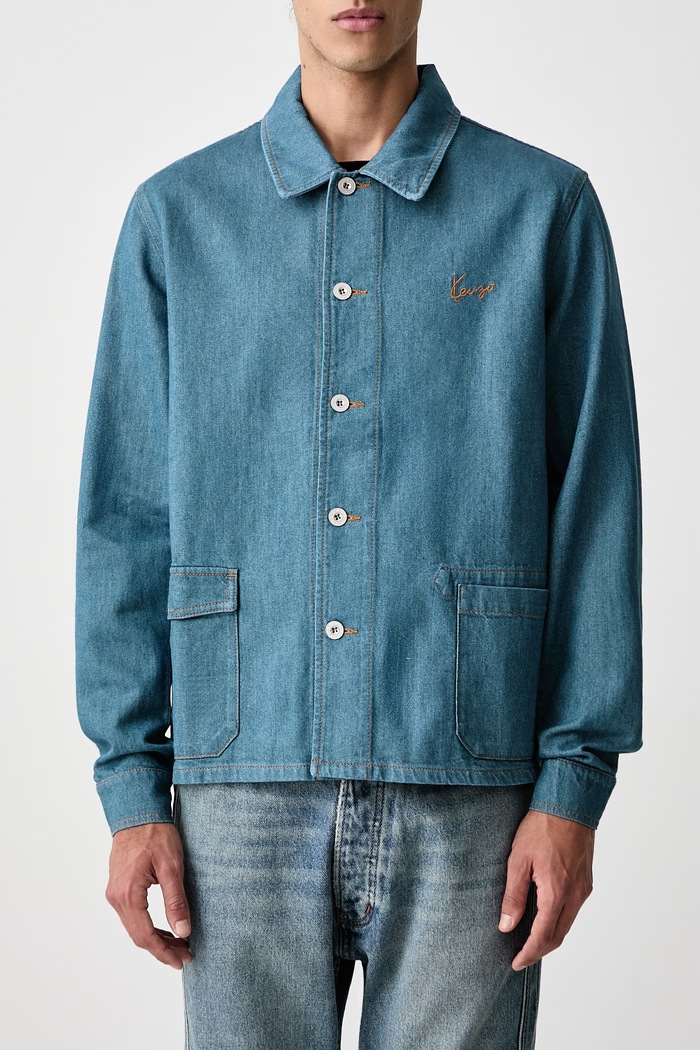 Kurtka koszulowa jeansowa męska Kenzo niebieski FG65DV1167H1