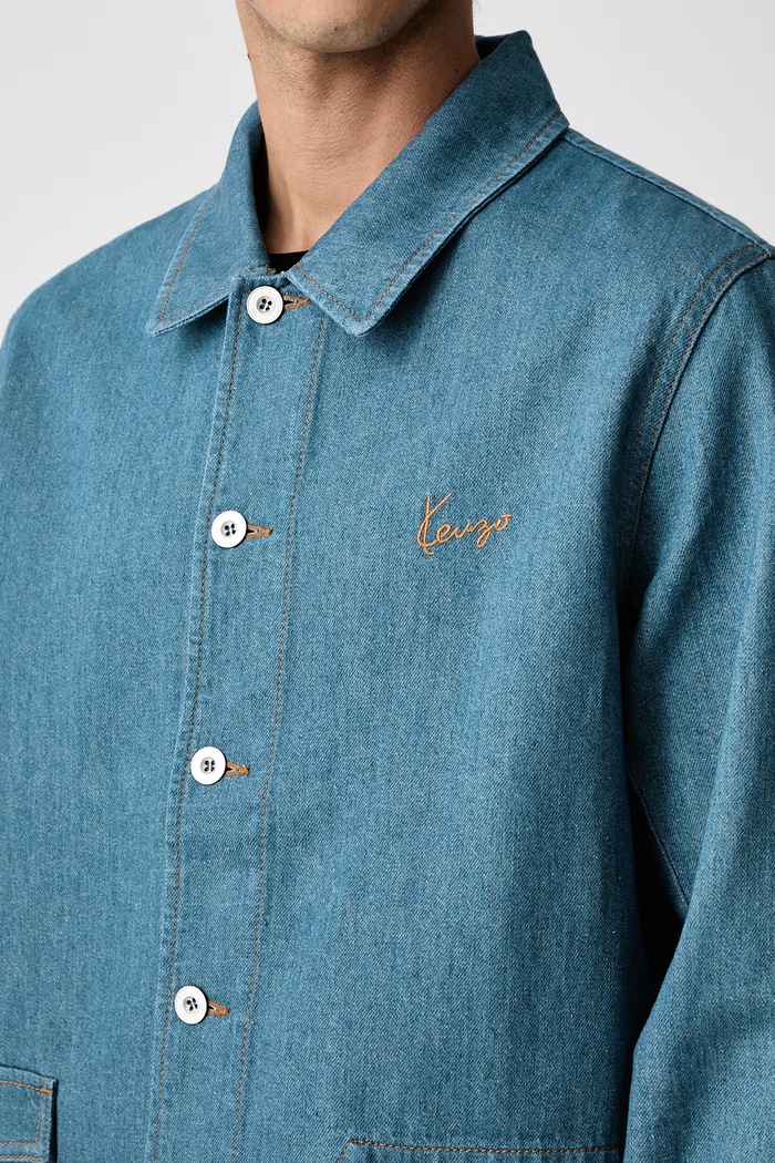 Kenzo Kurtka koszulowa jeansowa męska FG65DV1167H1