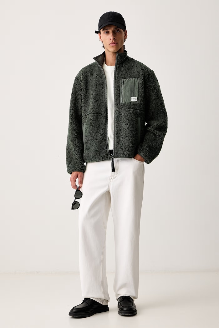Marc O'Polo Bluza polarowa męska 5000009973 zielony AW26