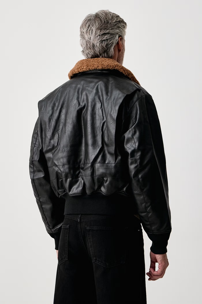 Oblečenie Alpha Industries Bunda pánska z imitácie kože G-1 Devils Brigade Faux Leather Bomber 268133 čierna