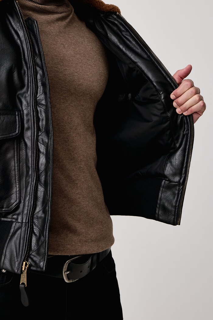 Alpha Industries Bunda pánska z imitácie kože G-1 Devils Brigade Faux Leather Bomber 268133