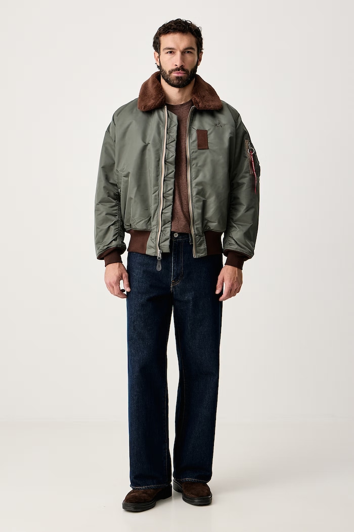 Alpha Industries Krátka bunda pánska B-15 Vintage Bomber 268161 zelená AW26