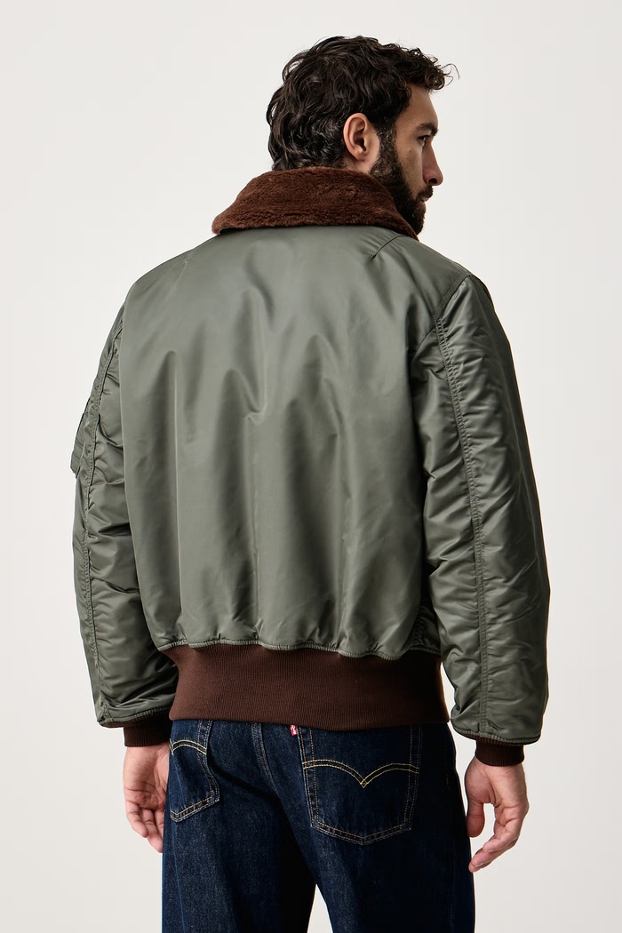 Oblečenie Alpha Industries Krátka bunda pánska B-15 Vintage Bomber 268161 zelená