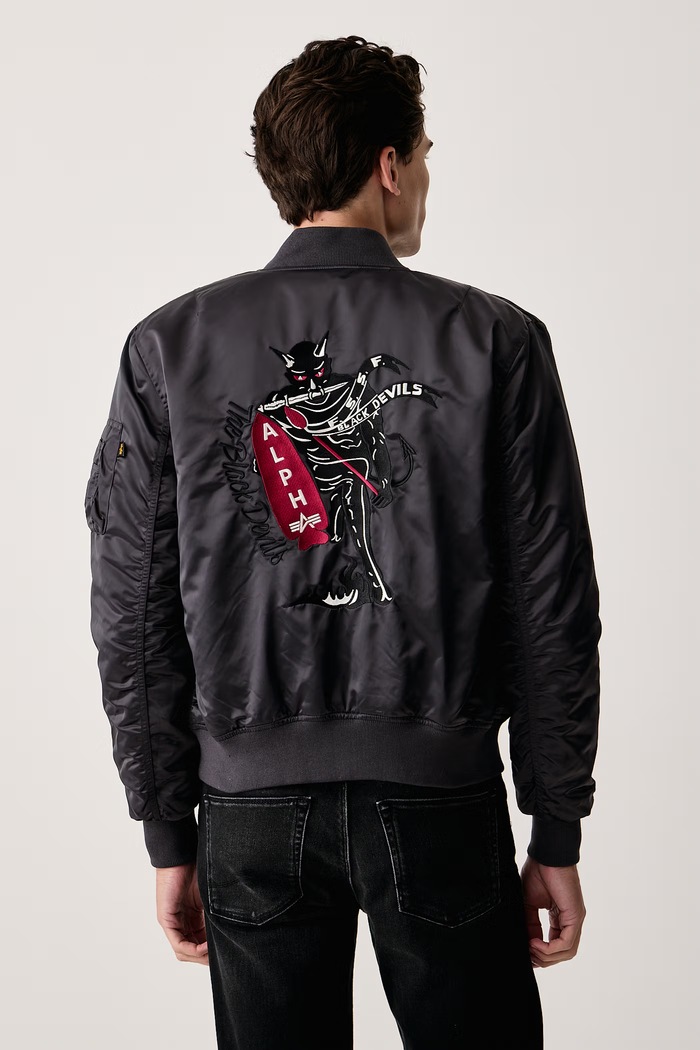Odzież Alpha Industries Bomberka męska MA-1 Black Devils Bomber 268158 szary