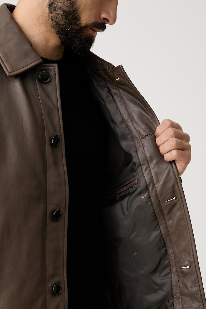 Joop! μεταβατικό μπουφάν ανδρικό δερμάτινο Corton 80100852