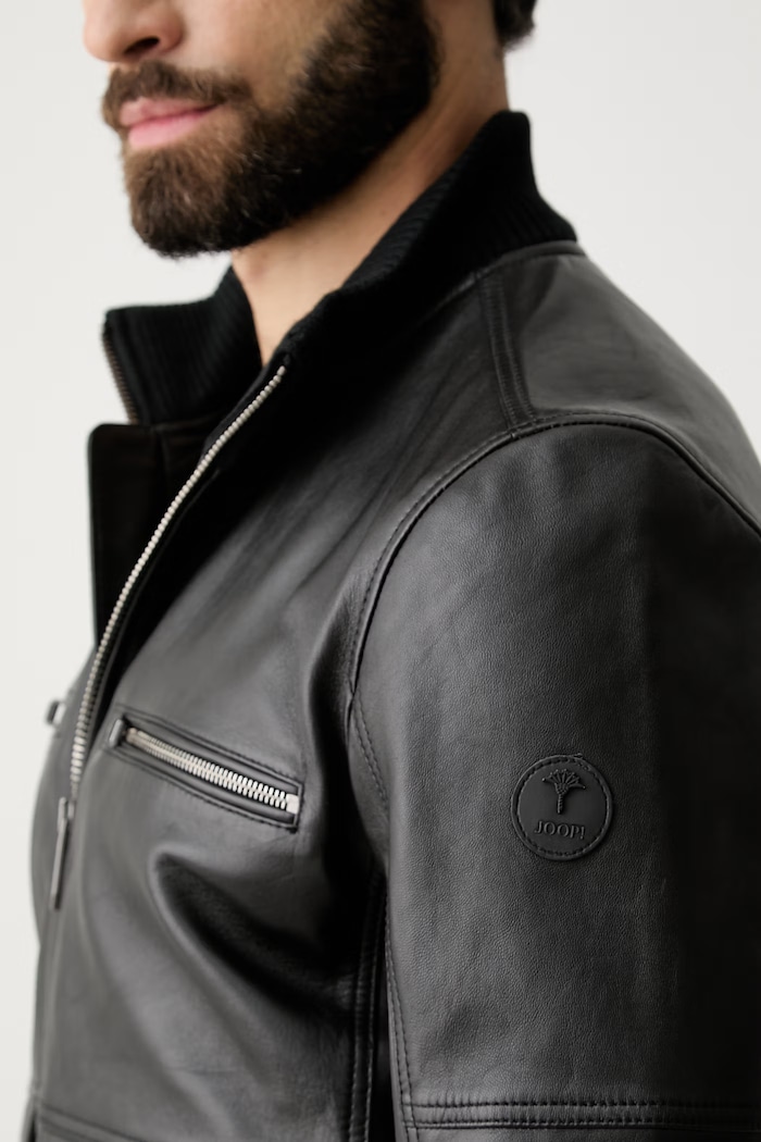 Joop! κοντό μπουφάν ανδρικό δερμάτινο Clouson 80100851 μαύρο