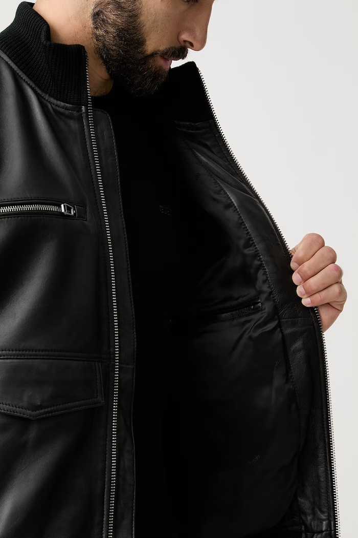 Joop! κοντό μπουφάν ανδρικό δερμάτινο Clouson 80100851
