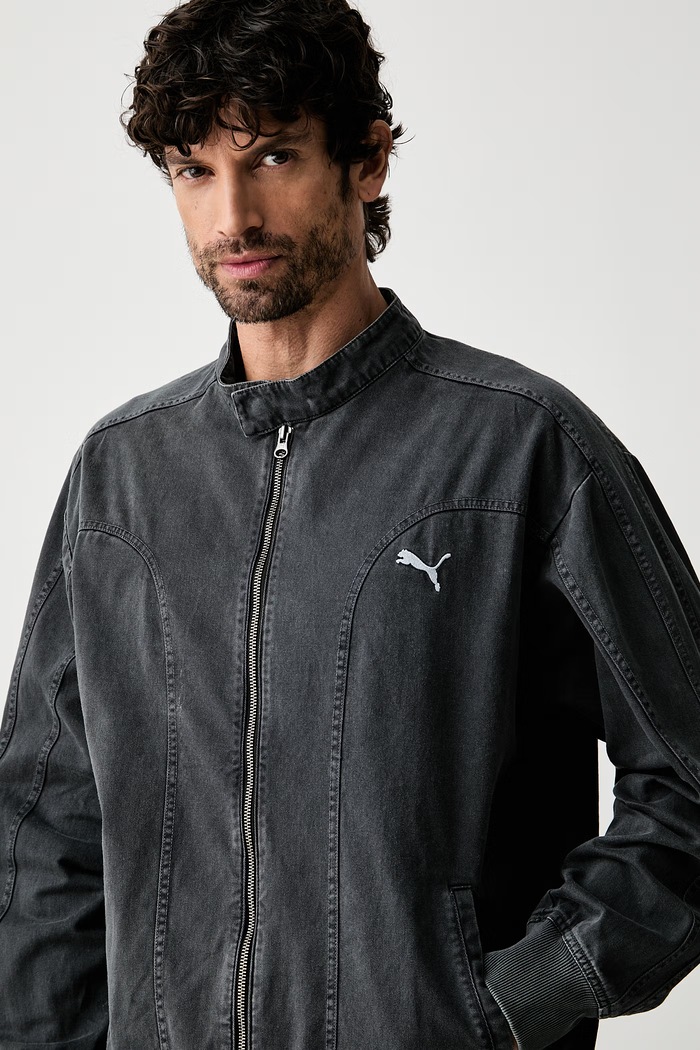 Puma kurtka jeansowa męska bawełniana FUTURE PUMA ARCHIVE szary 636718