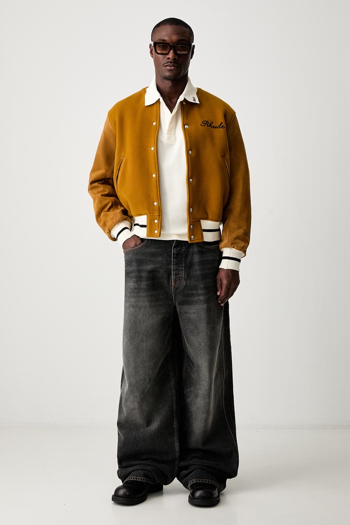 RHUDE bomberka wełniana męska RHPF26BB01217 żółty AW26