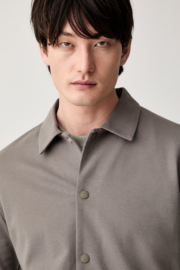 Marc O'Polo bluza rozpinana męska z bawełną szary 5000014575