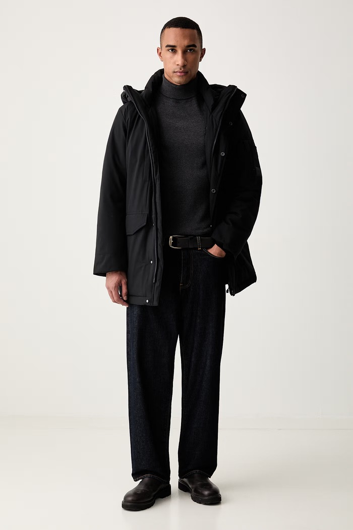 Marc O'Polo długa kurtka męska 5000010922 czarny AW26
