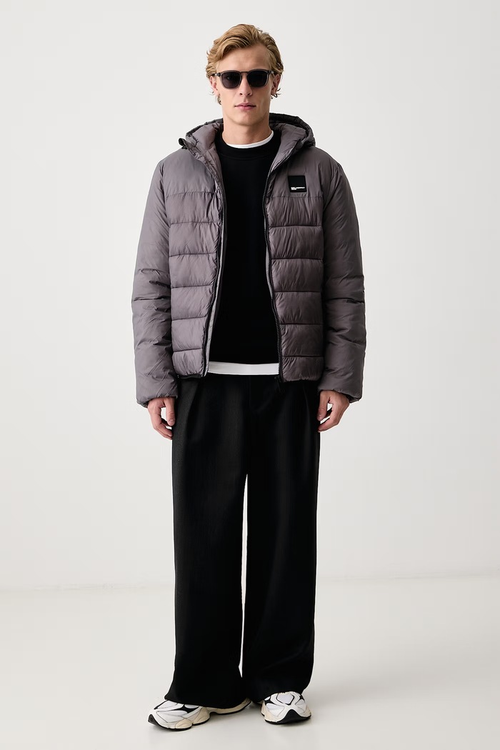 Karl Lagerfeld Jeans Kurtka pikowana męska B3M15006 szary AW26